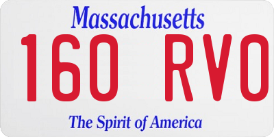 MA license plate 160RV0