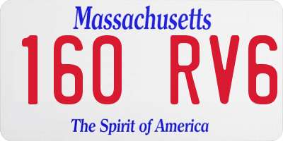 MA license plate 160RV6