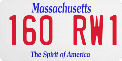 MA license plate 160RW1