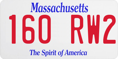 MA license plate 160RW2