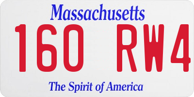 MA license plate 160RW4