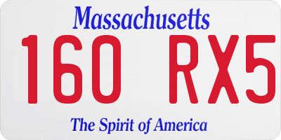 MA license plate 160RX5