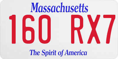 MA license plate 160RX7