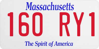 MA license plate 160RY1