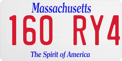 MA license plate 160RY4