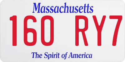 MA license plate 160RY7