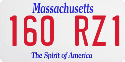 MA license plate 160RZ1