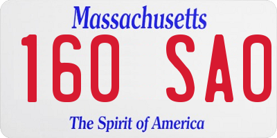 MA license plate 160SA0
