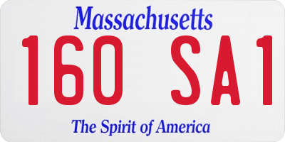 MA license plate 160SA1