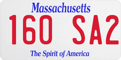 MA license plate 160SA2