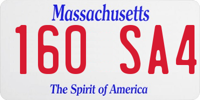 MA license plate 160SA4