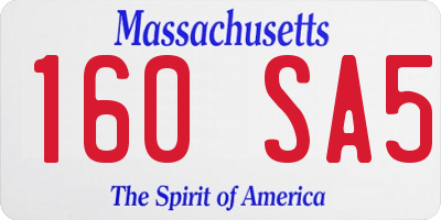 MA license plate 160SA5