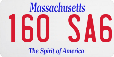 MA license plate 160SA6