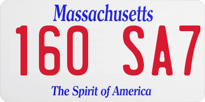 MA license plate 160SA7