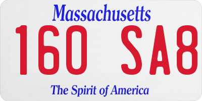 MA license plate 160SA8