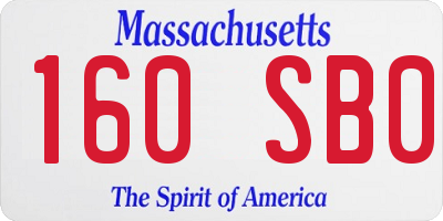 MA license plate 160SB0
