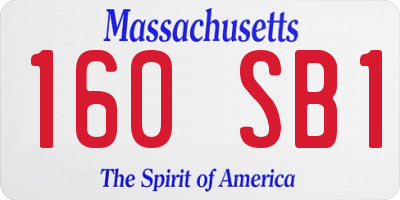 MA license plate 160SB1