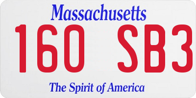 MA license plate 160SB3
