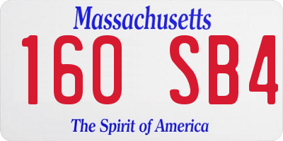 MA license plate 160SB4