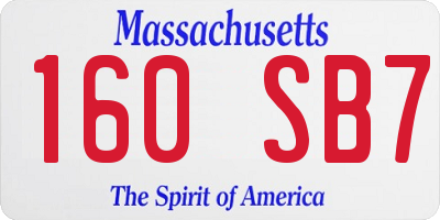 MA license plate 160SB7