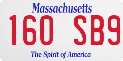 MA license plate 160SB9