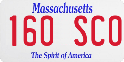 MA license plate 160SC0