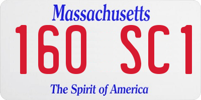 MA license plate 160SC1