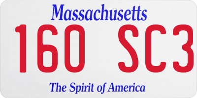 MA license plate 160SC3