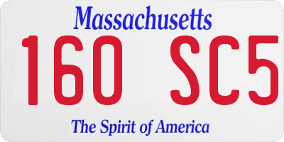 MA license plate 160SC5