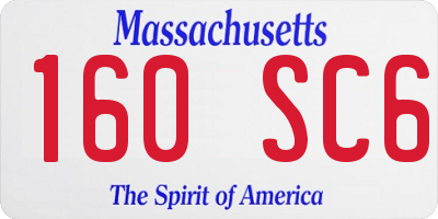 MA license plate 160SC6