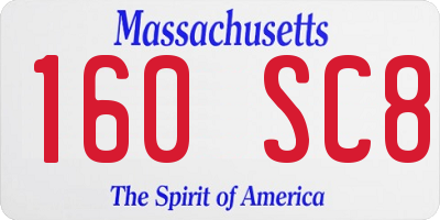 MA license plate 160SC8