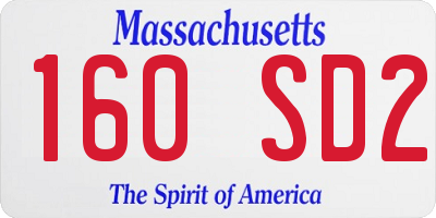 MA license plate 160SD2