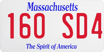 MA license plate 160SD4