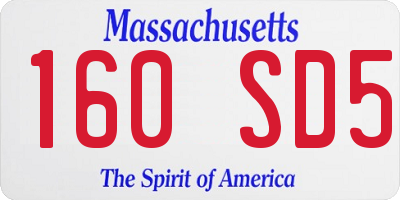 MA license plate 160SD5