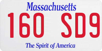 MA license plate 160SD9