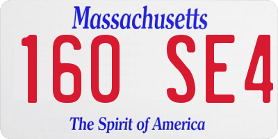 MA license plate 160SE4