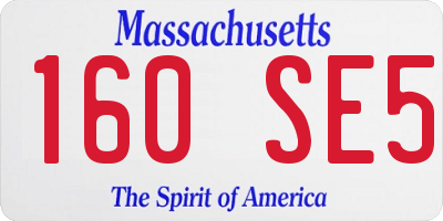 MA license plate 160SE5