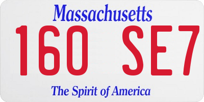MA license plate 160SE7