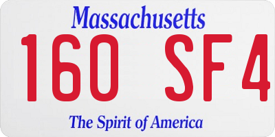 MA license plate 160SF4
