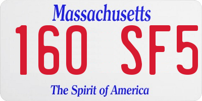 MA license plate 160SF5