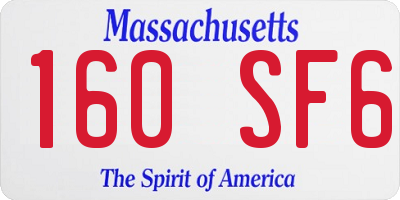 MA license plate 160SF6