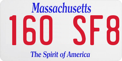 MA license plate 160SF8