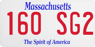 MA license plate 160SG2