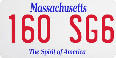 MA license plate 160SG6