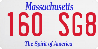MA license plate 160SG8