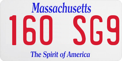 MA license plate 160SG9