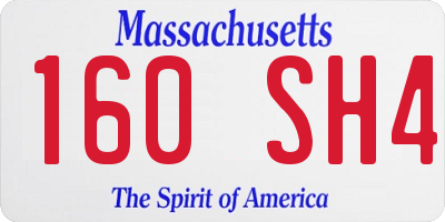 MA license plate 160SH4