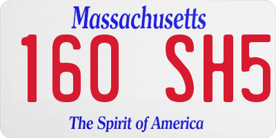 MA license plate 160SH5