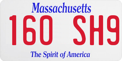 MA license plate 160SH9