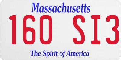 MA license plate 160SI3